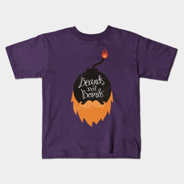 Beards not Bombs Kids T-Shirt by BeardyGraphics